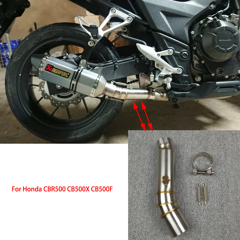 MT CBR500 CBR400 รถจักรยานยนต์ไอเสียContactกลางท่อสำหรับHONDA CBR500 CBR 500 CBR500R CBR500X 2012 20