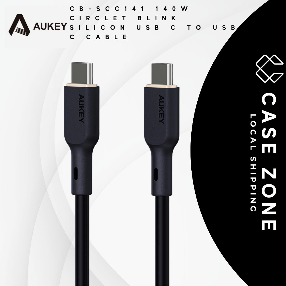 Aukey Circlet Blink 140W Silicone USB C to USB C Cable PD Cable - CB-SCC141