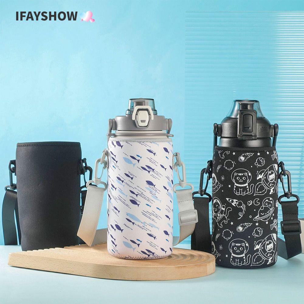 IFAYSHOW ถ้วยสูญญากาศแบบพกพาพร้อมสายคล้องสําหรับ 1300/1700ml Sport Camping อุปกรณ์เสริมขวดน้ํา