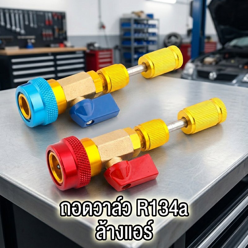 เครื่องมือซ่อมวาล์วแอร์รถยนต์ ทองเหลืองแท้ ทนทาน ถอดเร็ว ติดตั้งง่าย แรงดันต่ำสูง สบายมือ