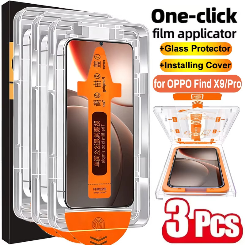 ติดง่าย HD ฟิล์มกระจกใส เต็มจอ for OPPO A3 A3X A5 Pro 5G A17 A18 A31 A35 A38 A57 A58 A78 A32 A53 A98 Reno 4 5 6 Realme 5
