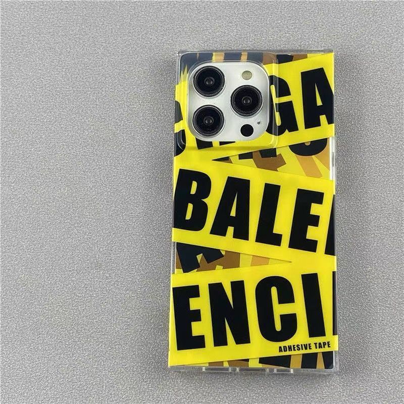 [Street Wear English/Silicone Soft Shell/Ice Crystal Square/Large Hole/Shock-resistant] เหมาะสําหรับ iPhone 11 12 13 14 15 16 17 pro max 14 15 16plus 17air เคสป้องกัน