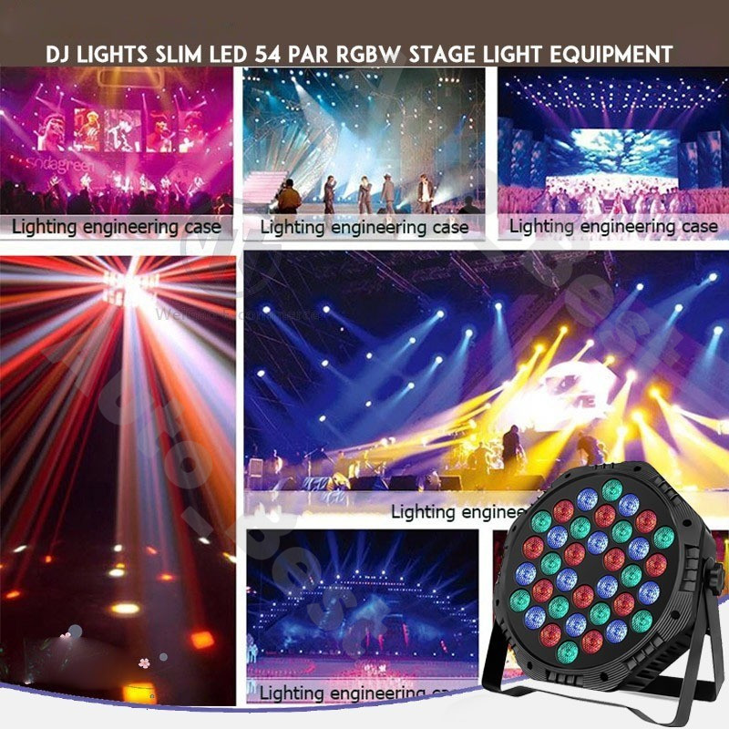60W 54/36/18 ไฟ LED Par, กระพริบตามจังหวะ, ไฟปาร์ตี้รีโมทคอนโทรล, ไฟดิสโก้, 54 LED RGB PAR Light, ไฟ LED Par หลากสี - รูปที่ 2