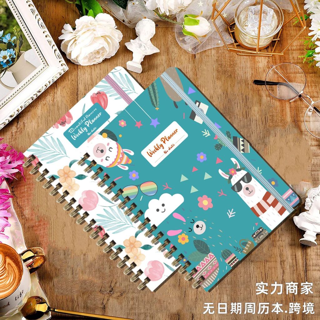 No Calendar Weekly Planner Planner English Coil 53 Weekly Calendar Diary Planner