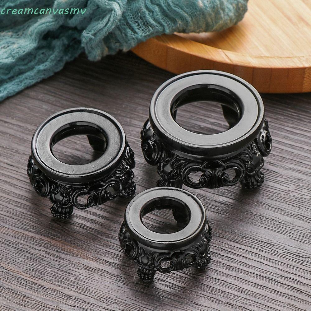 ROVER Sphere Pallet เครื่องประดับเดสก์ท็อปเรซินธรรมชาติแกะสลักสีดํารอบ Globe Holder