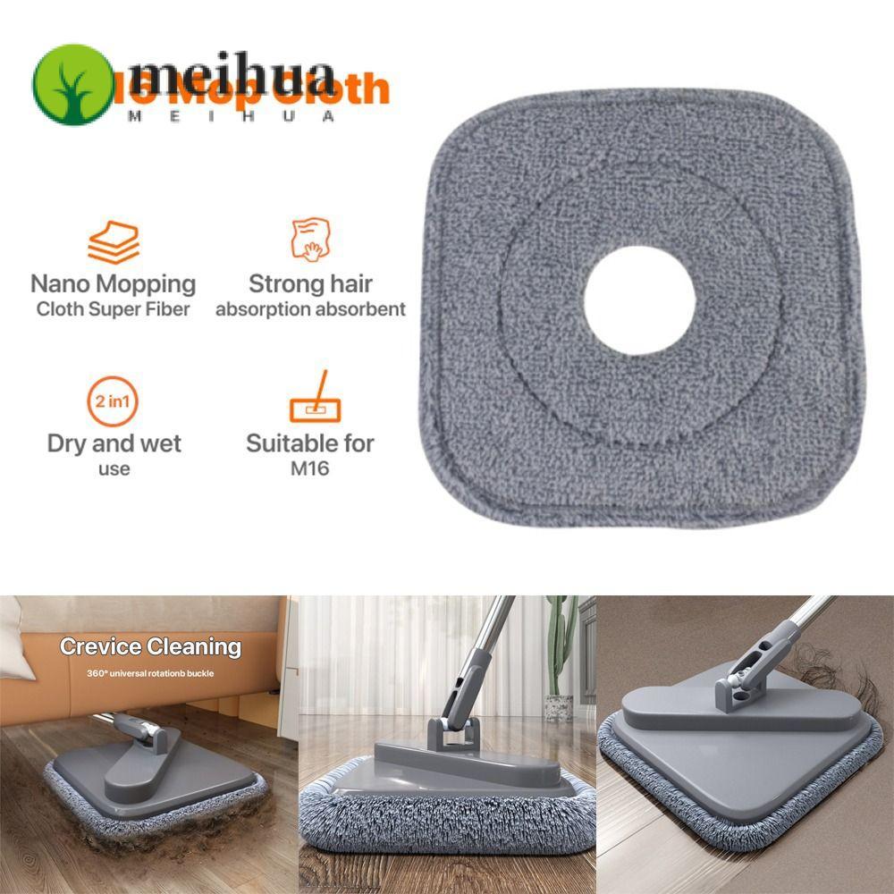 Meihua 1 PC ทําความสะอาด Mop ผ้าเปลี่ยน, 360 หมุนในครัวเรือน Self Wash Spin Mop, ล้างทําความสะอาดได้ Dust MopHead แผ่นทําความสะอาดสําหรับ M16 Mop