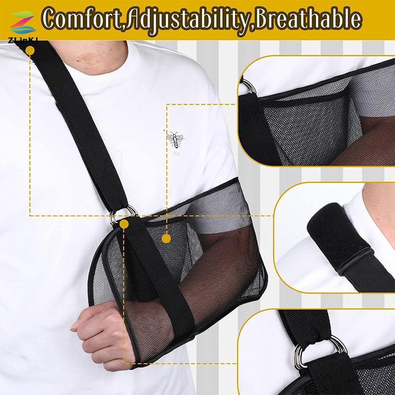 ZLinKJ ปรับ Breathable Arm Sling Universal สนับสนุนสายคล้องไหล่รั้ง Immobilizizer ข้อมือข้อศอก Forearm สนับสนุนรั้งสายรัดใหม่