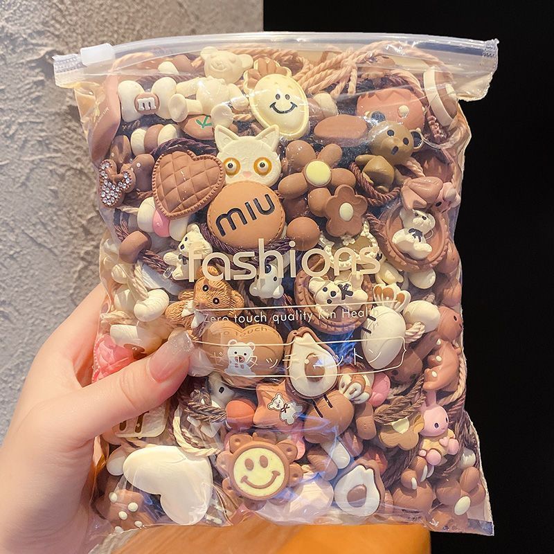 15JG头绳2025年新款橡皮筋发圈女简约气质皮套扎头头饰发绳1.8JG Head Rope 2025 New Rubber Band Hair R Women’s Simple Temperament Leather Case Head Tie Hair Rope 1.8JG