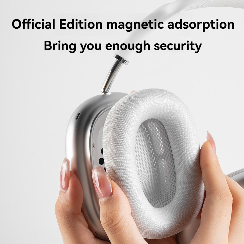 สำหรับ Apple Airpodsmax Earpads Earmuff หูฟังผ้าทอแผ่นรองหูผ้าตาข่ายระบายอากาศสีเงินแม่เหล็กดูดเปลี่ยนหัวป้องกันกรณีหมวก - รูปที่ 7