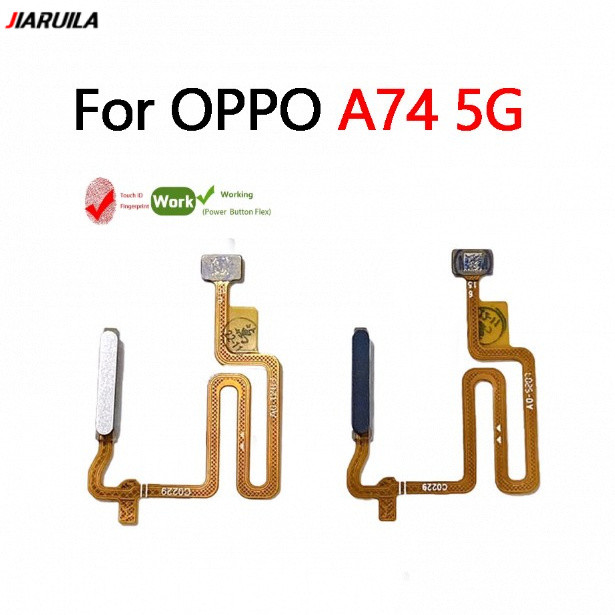 สําหรับ Oppo A74 5G เครื่องสแกนลายนิ้วมือ Touch ID ปุ่มไฟบ้าน Connecter Flex Cable