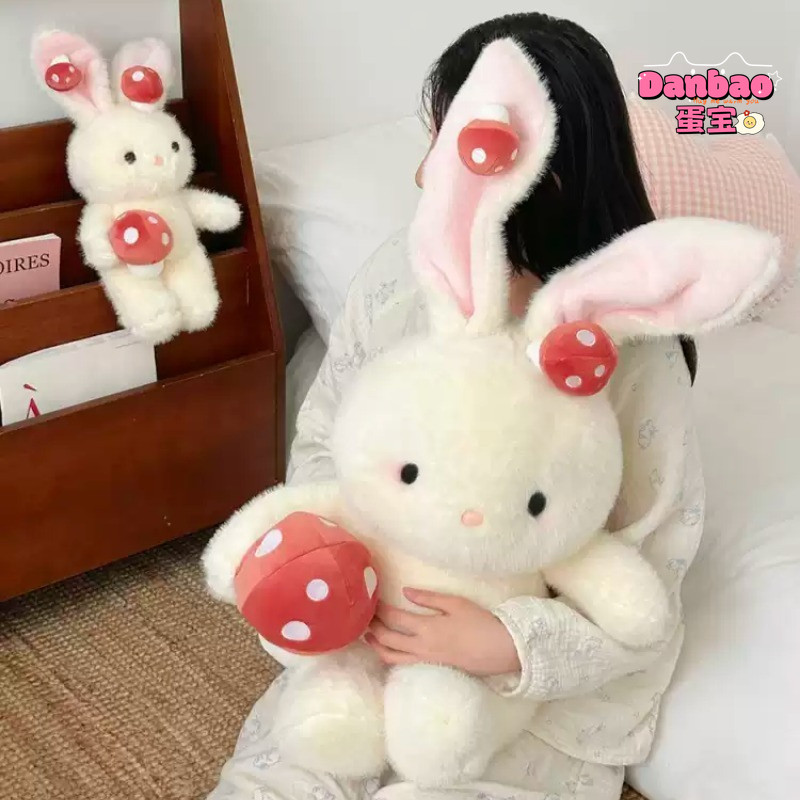 DANBAOMushroom Rabbit Plush Doll Creative White Bunny พร้อมเห็ด Ultra-Soft Sleeping กอดตุ๊กตาสัตว์ของเล่นเด็ก Perfect Girls Boys ของขวัญวันเกิด-20