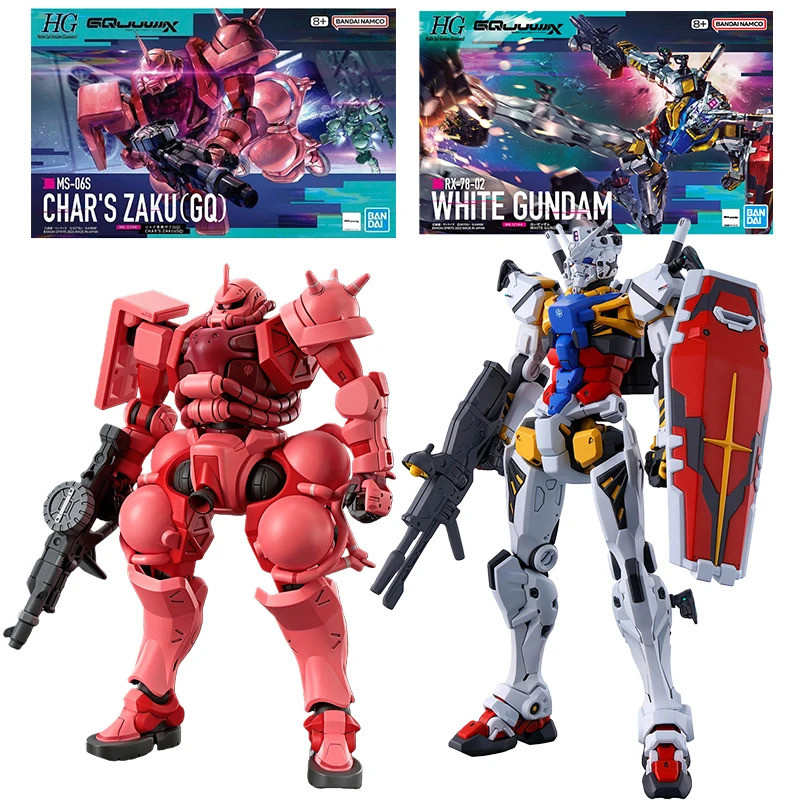 Bandai Chars Zaku GQ Action Figure สีขาวกันดั้มอะนิเมะมือถือชุดกันดั้ม GQuuux ของเล่นสําหรับชายกล่อง