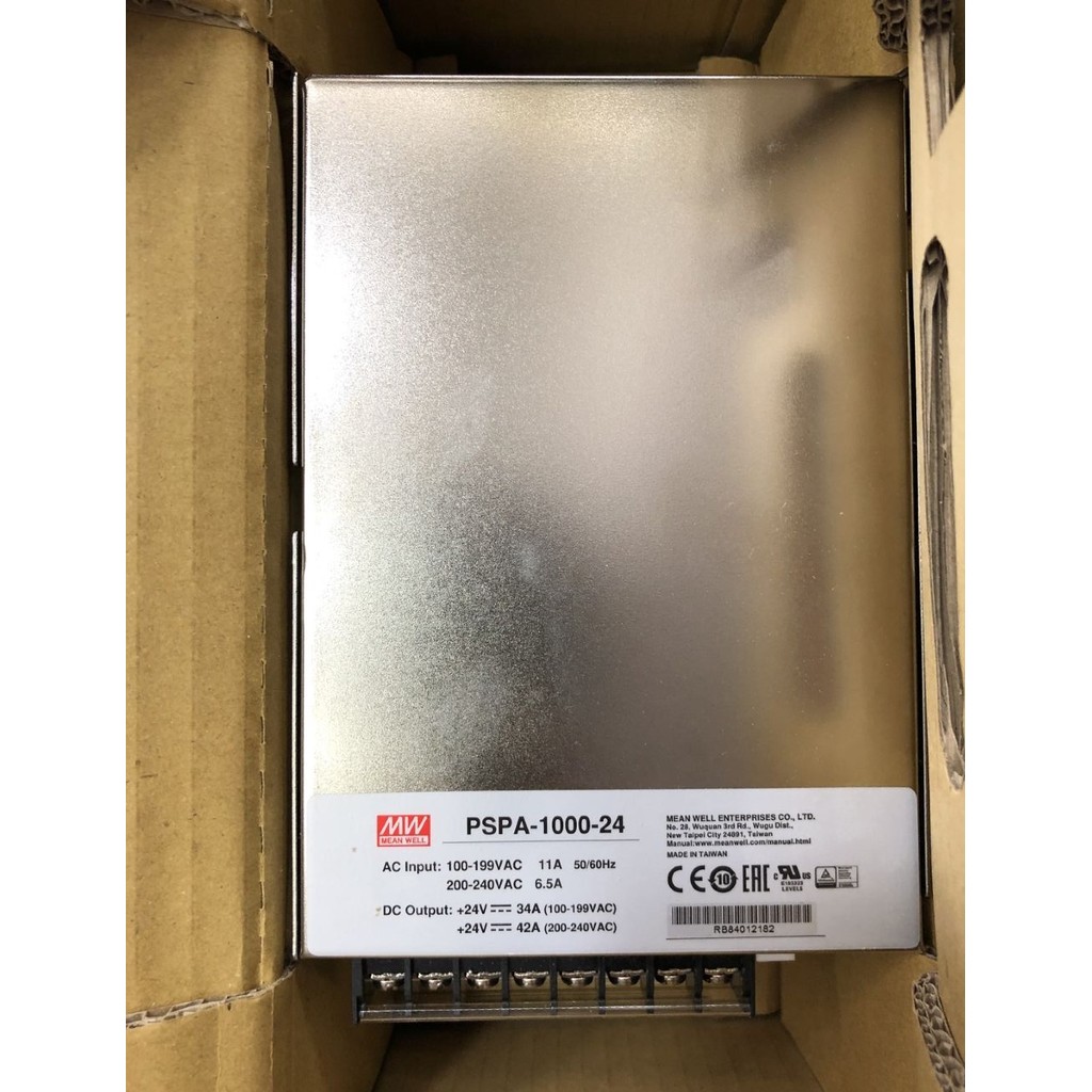 Mean Well PSPA-1000 switching power supply 12V 15V 24V 48V active PFC และฟังก์ชั่นขนาน 960W ถึง 1000