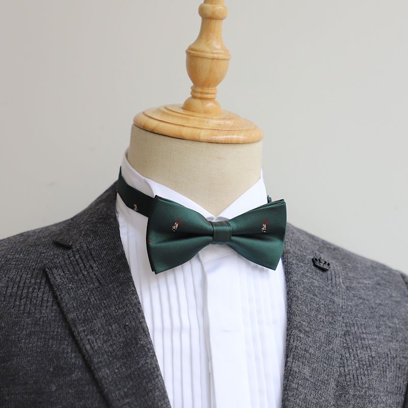 กล่องของขวัญ Retro Yuppie British Fun Groom Groom Bow Tie Men Red Black Dark Green Bow20260111