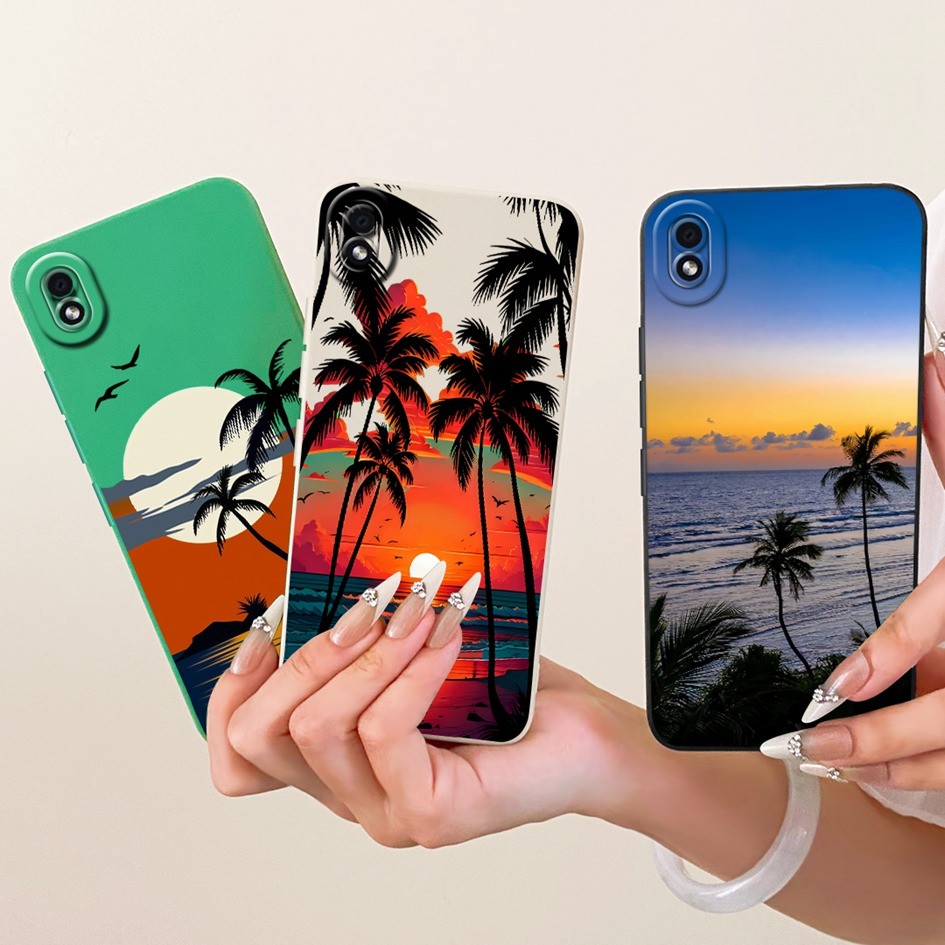 สําหรับ Samsung Galaxy A01 Core ปลอก M01 Core ฝาครอบ SM-A013F SM-A013G SM-M013F แฟชั่น Sunset Beach 