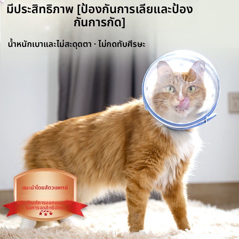 หลังผ่าตัดต้องมีหมวกป้องกันสัตว์เลี้ยงอลิซาเบธปลอกคอสุนัขปลอกคอแมวป้องกันเลียกัดเกาหมวกอวกาศหลังผ่าตัดทุ่มเท