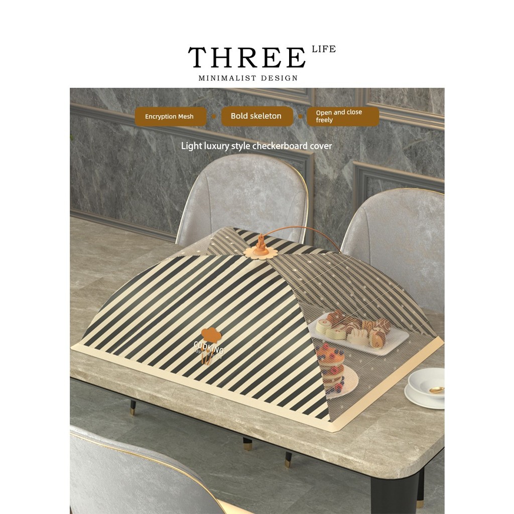 Tlife · สีส้ม · ฝาครอบอาหาร ฝาครอบจาน ฝาครอบโต๊ะกันยุงกันฝุ่นแบบพับได้ | ส้มดิบ