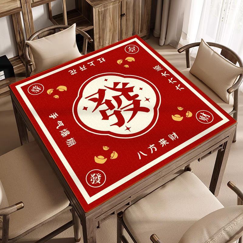 Mahjong Mat Mute Anti-Slip Mat คริสตัลกํามะหยี่ไพ่นกกระจอกในครัวเรือน Dirt-Resistant Easy-Care Squar