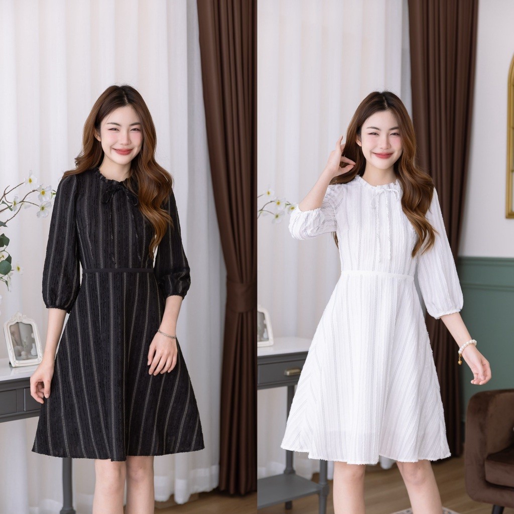 504-03-04ผ้าเทคเจอร์ดำและขาว