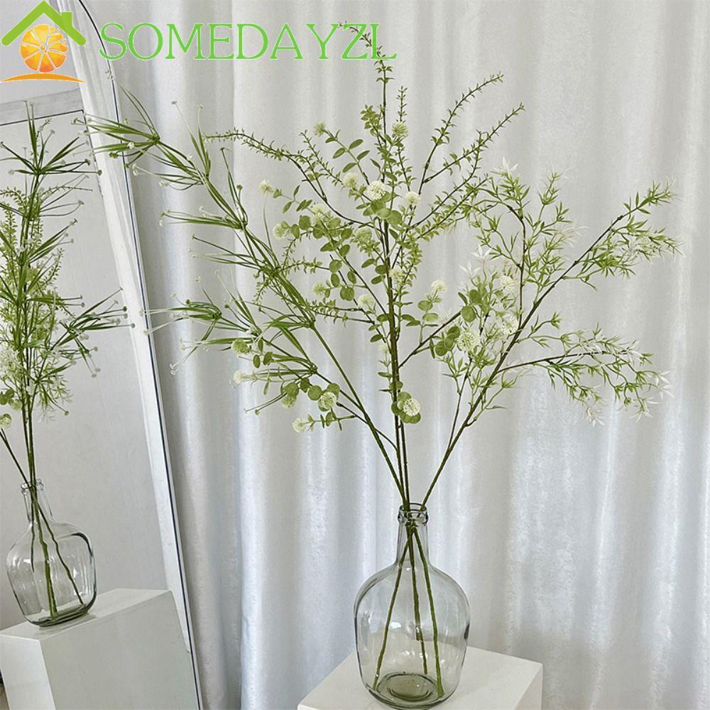 SOMEDAYZL พืชสีเขียวประดิษฐ์, ดอกไม้จําลองสไตล์ป่าขนาดใหญ่, พืชปลอมใบปาล์มที่สมจริงพลาสติกต้นไม้ปลอมตกแต่งระเบียง