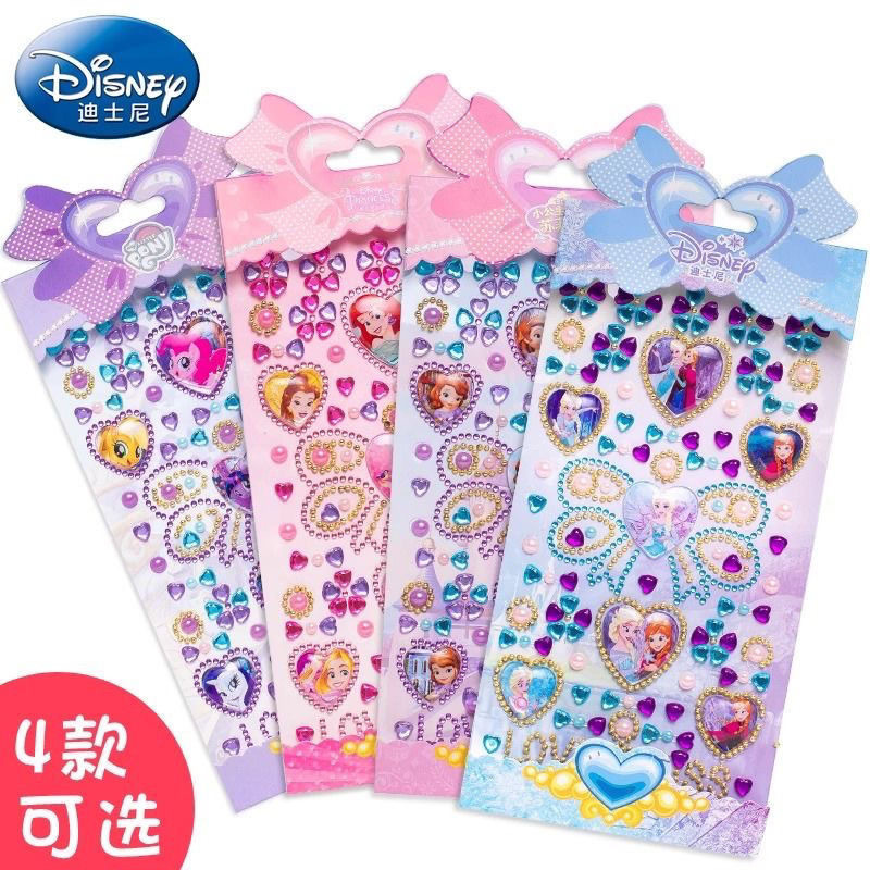 Disney Children Diamond Stickers Play House Toy Stickers เป็นมิตรกับสิ่งแวดล้อมสติ๊กเกอร์คริสตัล 3D 