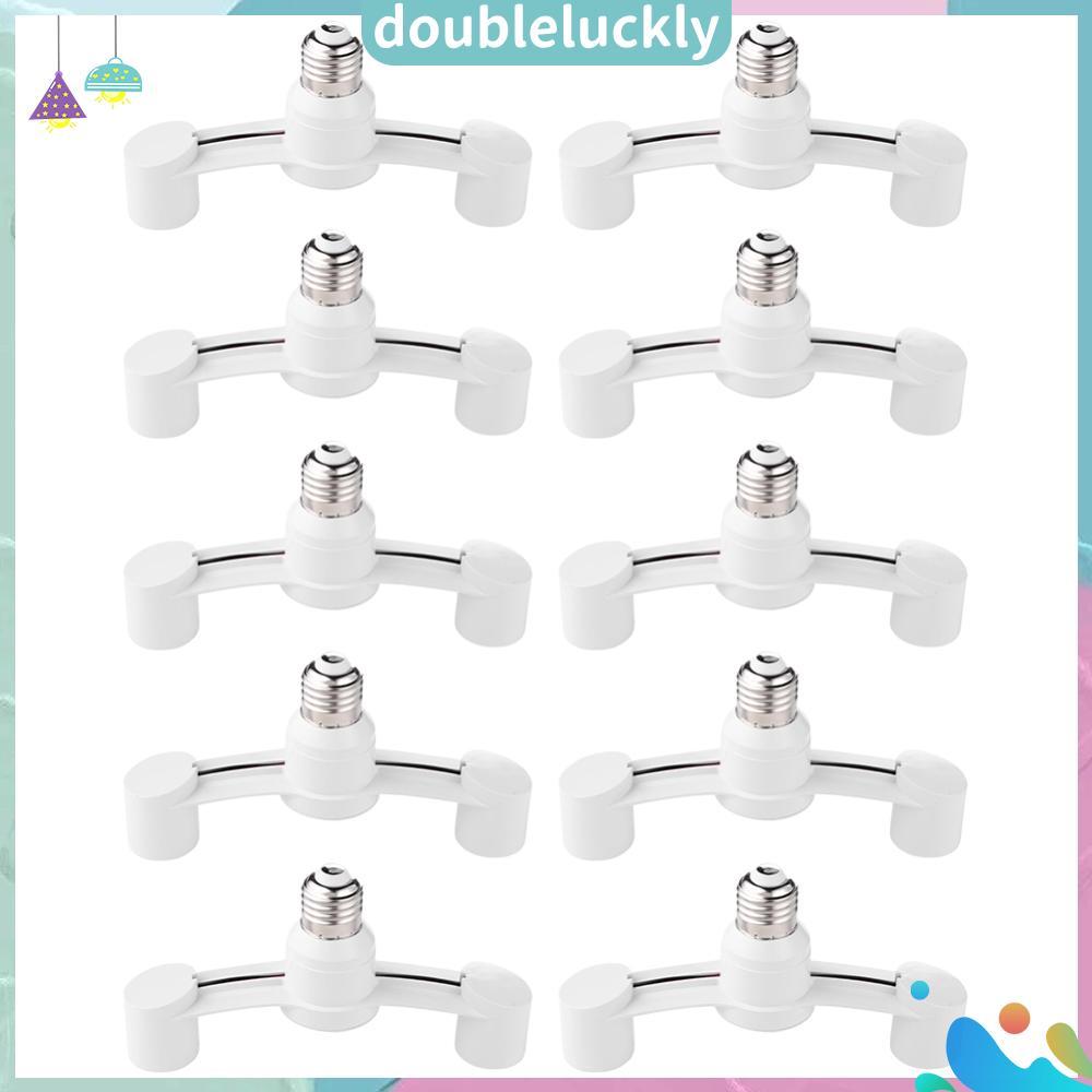 10 ชิ้น E27 ถึง E27 ซ็อกเก็ตหลอดไฟ Splitter สารหน่วงไฟ อะแดปเตอร์หลอดไฟ 2 in 1 สําหรับโรงรถบ้าน