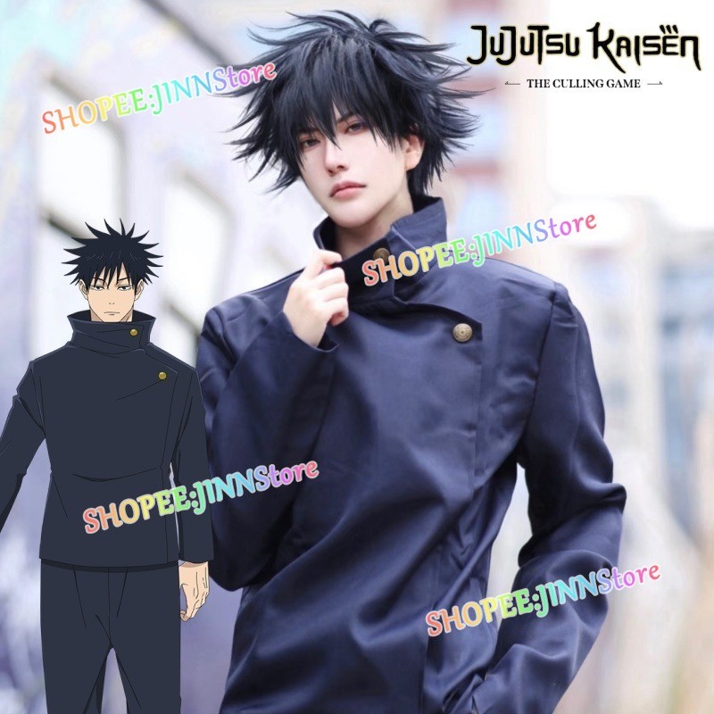 -ชุดคอสเพลย์ Megumi Fushiguro จาก Jujutsu Kaisen Season 3 พร้อมวิกผมสำหรับงานปาร์ตี้ Carnaval