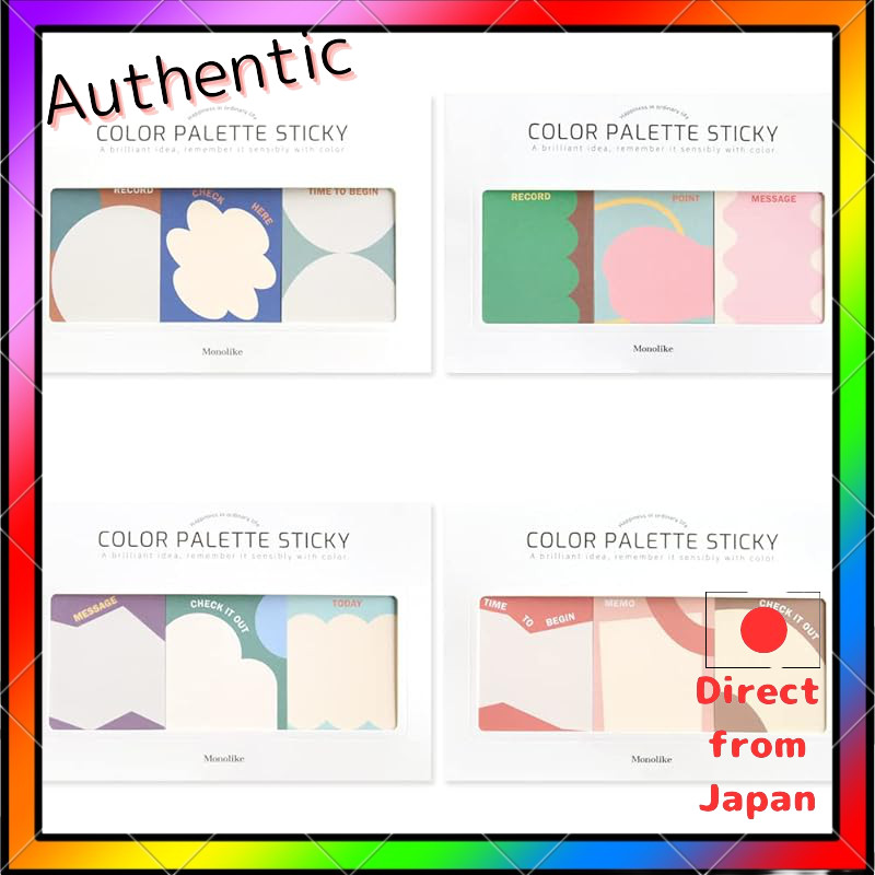 "Monolike Color Palette Sticky Notes Set - 4p, 30 Sheets per Design"