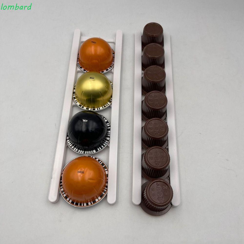 LOMBARD 4 ชิ้น Coffee Pod Keepers, Compact Storage กาวกาแฟแคปซูล Rack, Coffee Pod Holder Wall Mounti