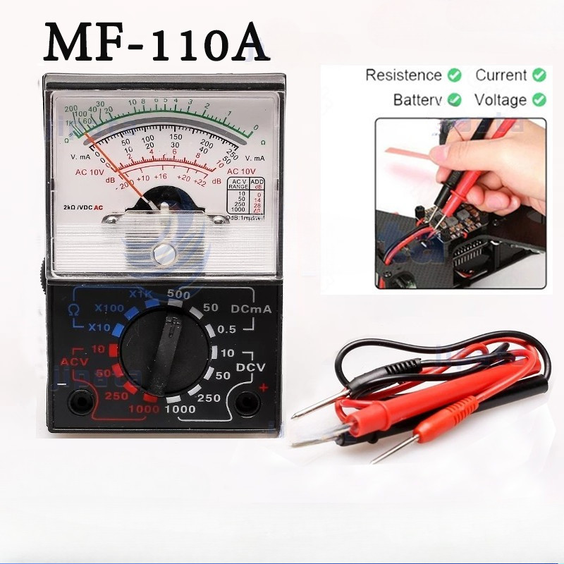 COD มัลติมิเตอร์ แบบอนาล็อก Sanwa meterMF-110A โอม มิเตอร์ โวลมิเตอร์ มิเตอร์วัดไฟ มิเตอร์วัดไฟ แบบเ