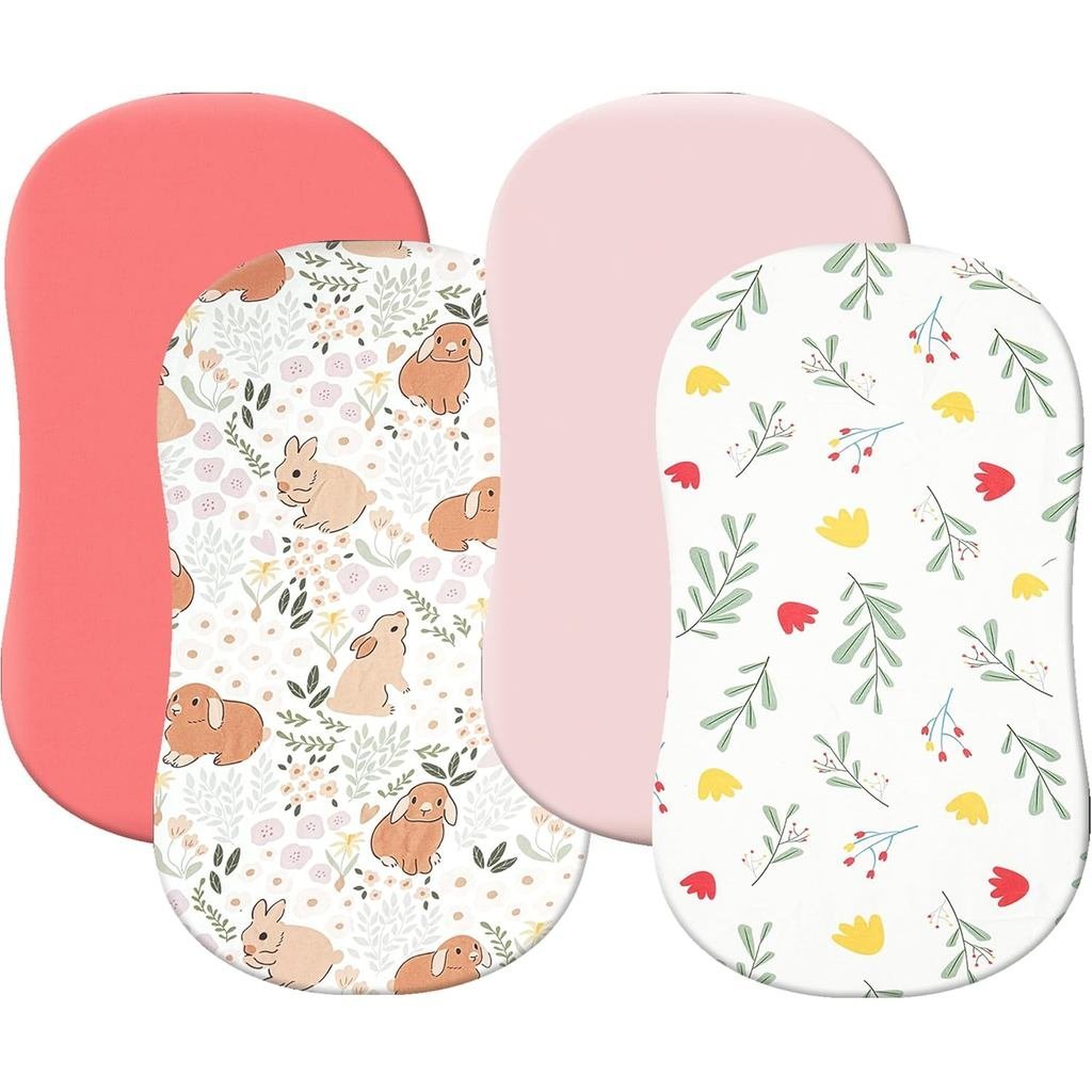 แผ่นติดตั้ง Bassinet 4 แพ็ค 18" x 30" Fit สําหรับ Halo BassiNest Swivel Sleeper และ 4moms Mamaroo Sl