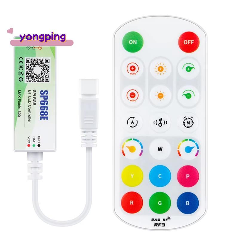 SP668E สําหรับ WS2811 สําหรับ WS2812B SPI RGB LED Controller 600 IC BT APP 2.4G Remote- DIY แบบไดนาม