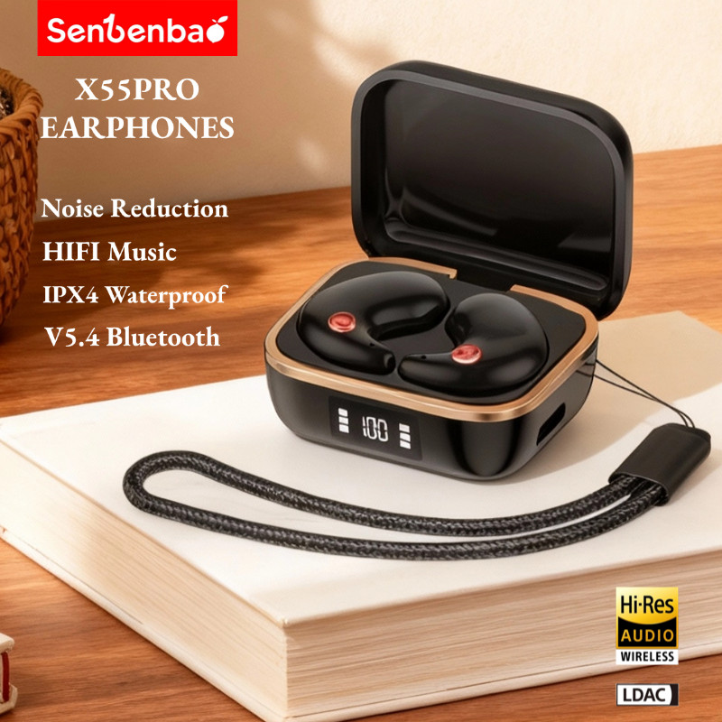 SENBENBAO X55PRO หูฟัง Mini Sleep ชุดหูฟังบลูทูธที่มองไม่เห็นไฮไฟสเตอริโอกันน้ํา Build-in MIc สําหรับสมาร์ทหูฟังมือถือ