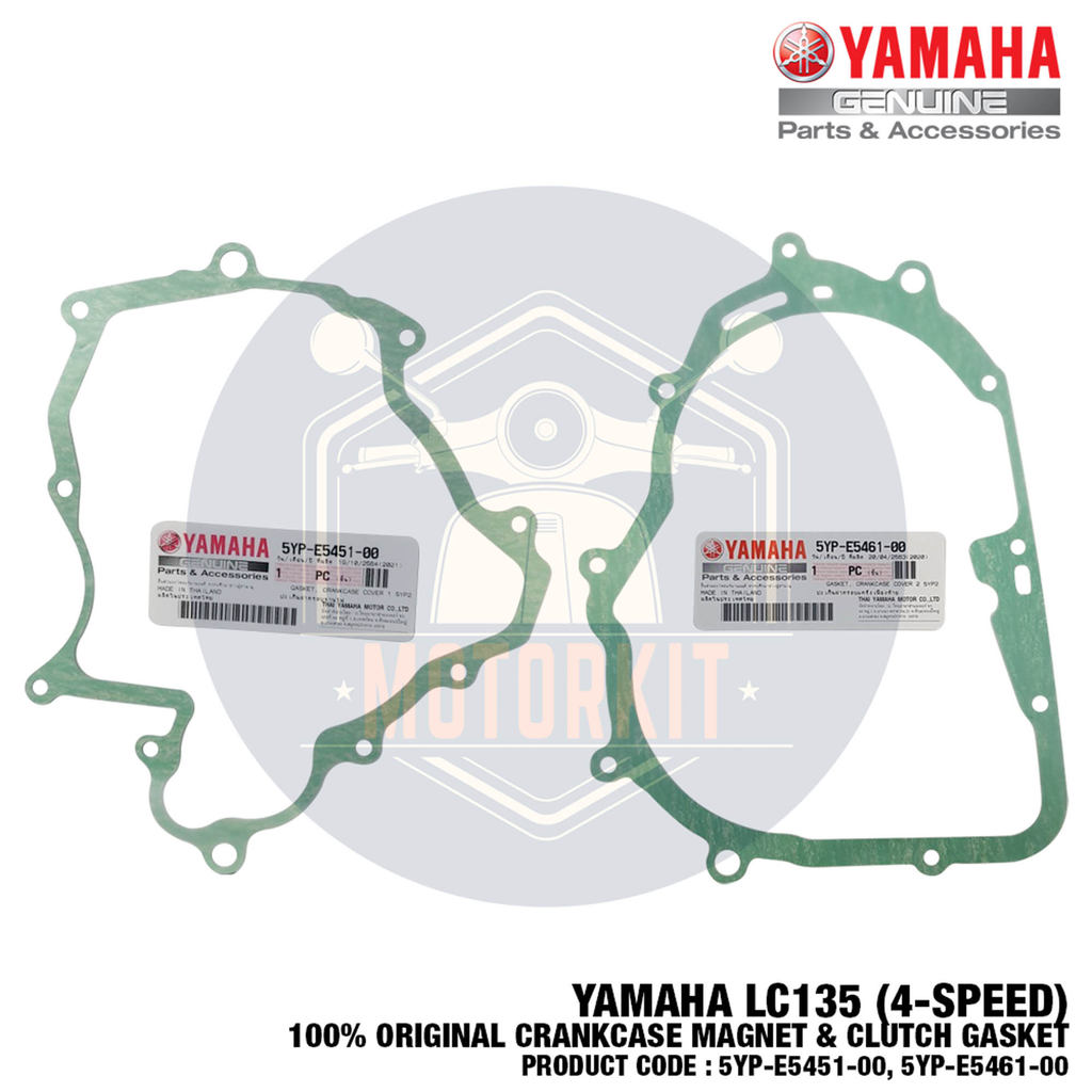 YAMAHA LC135 135LC 4S 4 ความเร็ว CRANKCASE ENGINE MAGNET CLUTCH GASKET ENJIN 5YP-E5451-00 5YP-E5461-