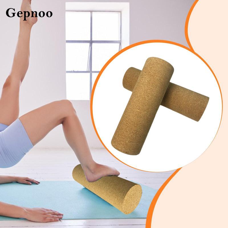 Gepnoo 2x Cork Roller กระบอกโยคะเสานวด Roller สําหรับออกกําลังกายกีฬาพิลาทิสผ่อนคลาย