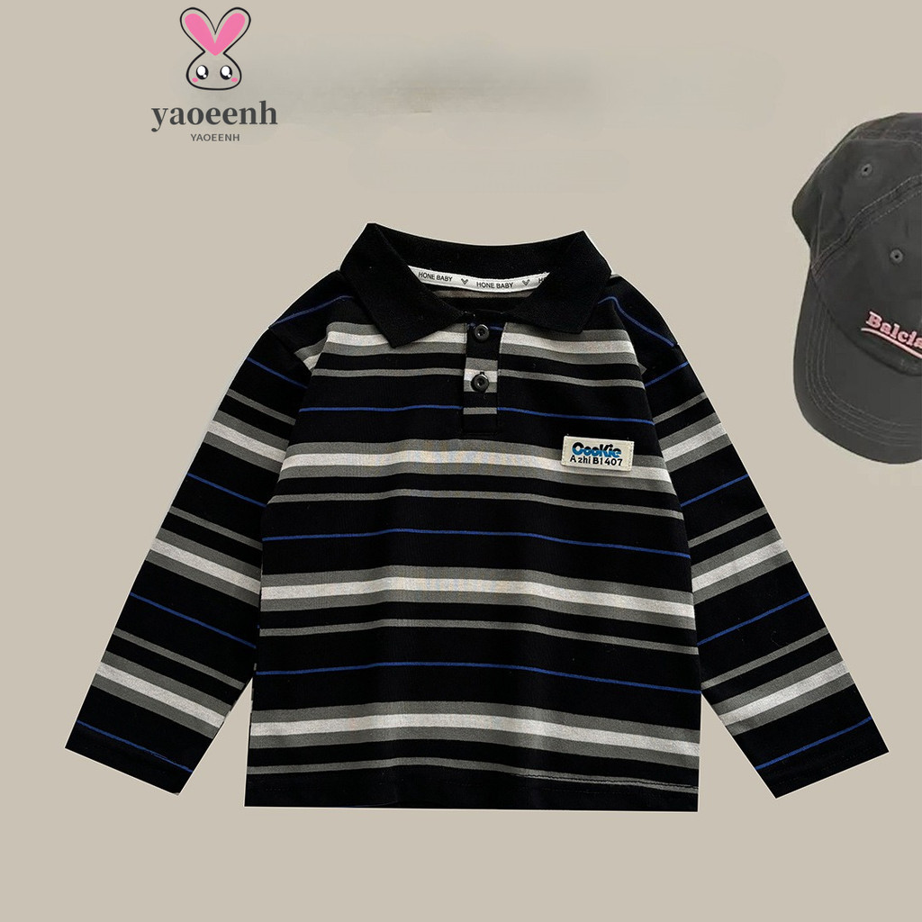 【YAOEENH】เสื้อโปโลแขนยาวสไตล์เกาหลี เหมาะสำหรับฤดูใบไม้ผลิและใบไม้ร่วง ขนาดใหญ่ มีสต็อกพร้อมจัดส่ง