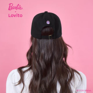 Barbie™ X Lovito แคชชวล หมวกทรงลำลองปักลายสไตล์สำหรับฤดูร้อน เกาหลี อินเทรนด์ LB1AD012