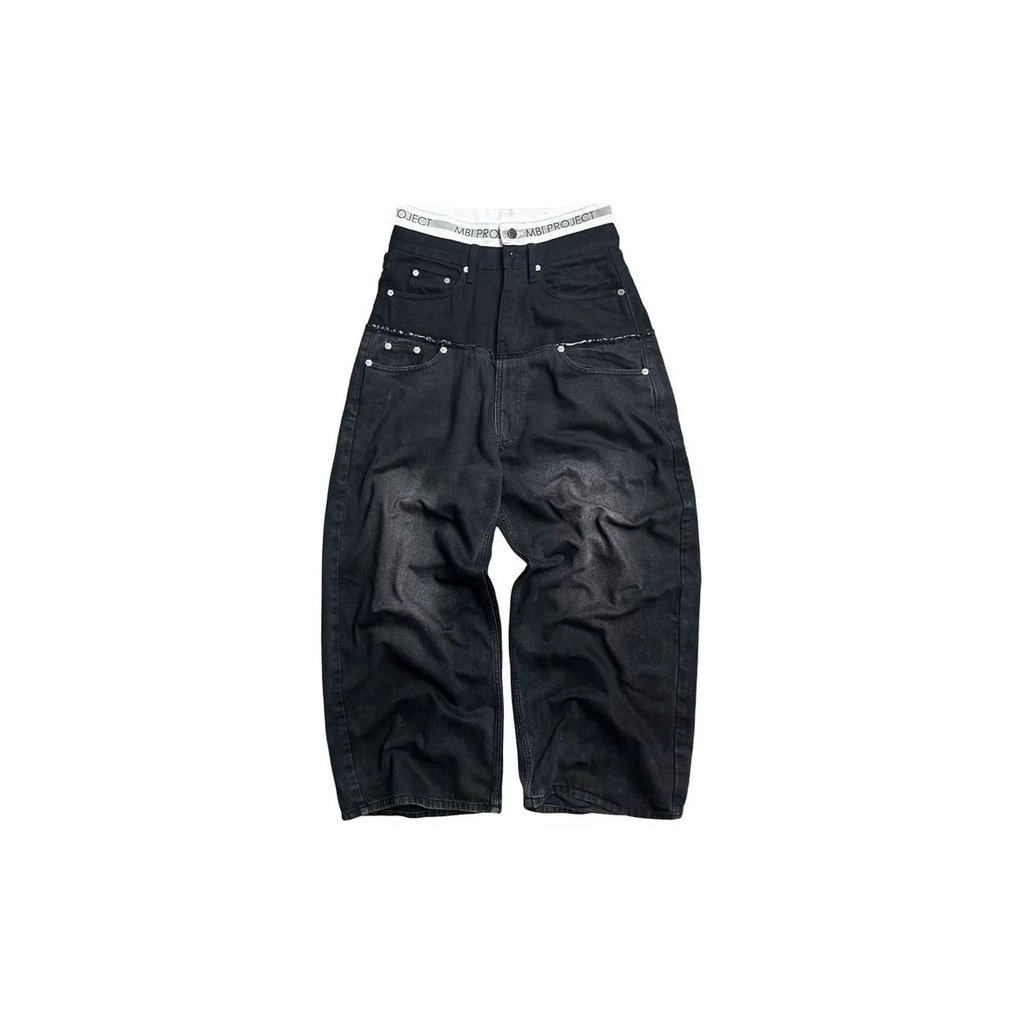 MBI UNDERWEAR CUT UP JEANS (FADED BLACK)