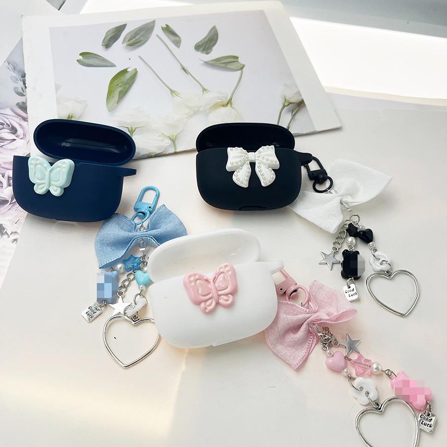 หรูหราสําหรับRealme Buds T200 T200x T200Liteกรณีพร้อมkeychianซิลิโคนสําหรับRealme Buds T200 Liteฝาคร