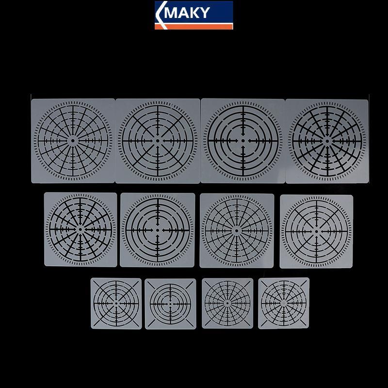 MAKY DIY 12PCS นํากลับมาใช้ใหม่ Mandala Dotting ภาพวาดลายฉลุแม่แบบหัตถกรรมเครื่องมือ TH