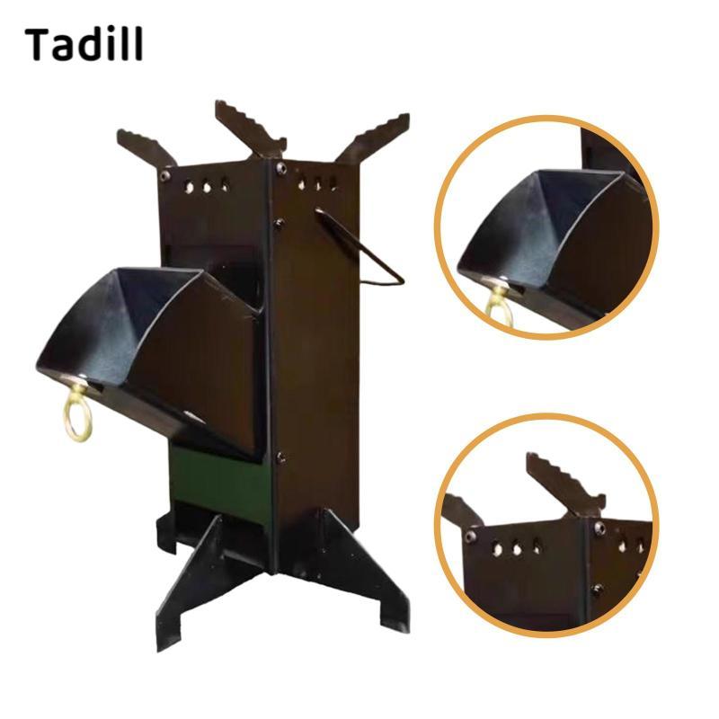 Tadill Camping Burner พับได้และประกอบเร็ว มีระบบหมุนเวียนอากาศ สำหรับการปิกนิกและการผจญภัยกลางแจ้ง — صورة 5