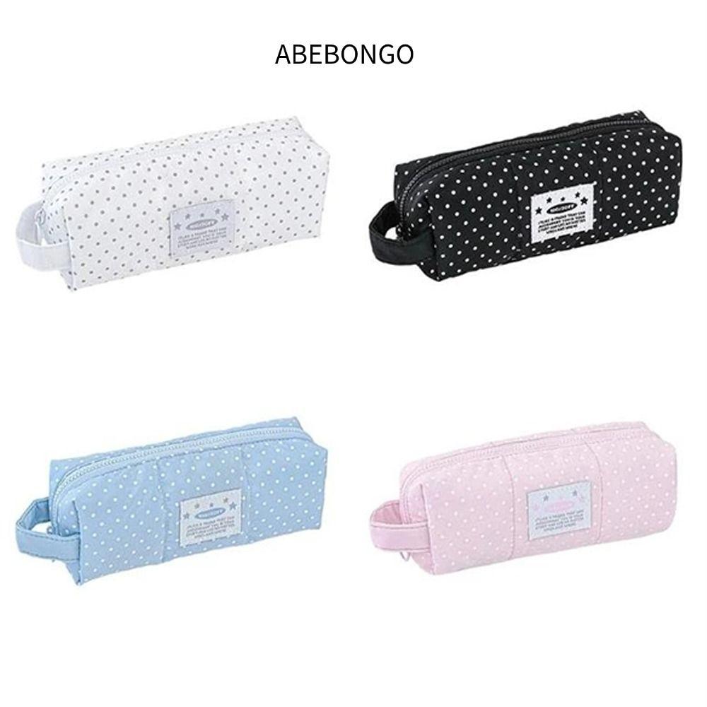 ABEBOANDO กระเป๋าเครื่องสําอาง, ซิปลายจุดปากกา, มัลติฟังก์ชั่นความจุขนาดใหญ่มือถือนักเรียนดินสออุปกรณ์นักเรียน