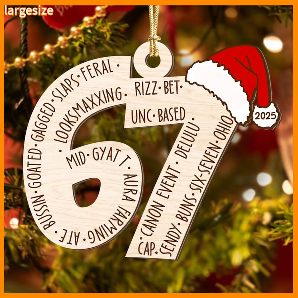 ปังลา|  เครื่องประดับคริสต์มาส ตกแต่งต้นไม้วันหยุดส่วนบุคคล 67 Meme ตลก Teen Slang เครื่องประดับต้นค