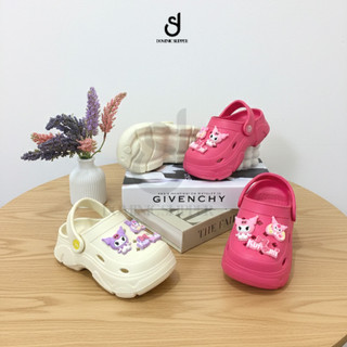 DOMINIC Sandal Baim Anak Perempuan Sendal Kodok Cewek Jibbitz Karakter Kuromi Sanrio Anti Licin Size 20-35