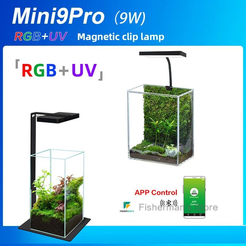 WEEK-USB Aquarium Light,Mini9 Pro USB, Plant Grow, Full Spectrum, LED, Ecology Microlandscape Light,