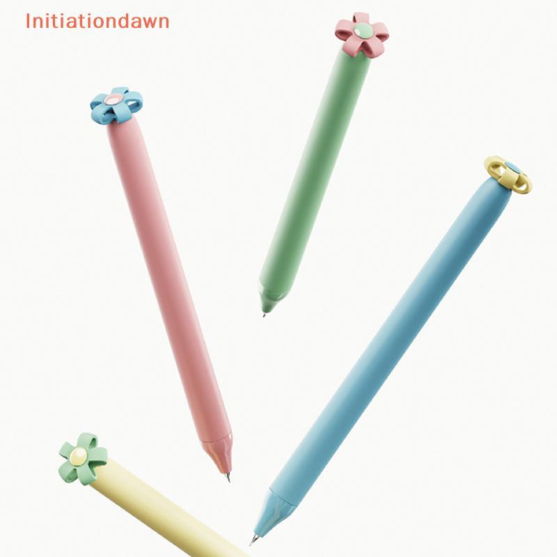 [Initiationdawn] 1/4 ชิ้นดอกไม้ขนาดเล็กสร้างสรรค์ Push-Button 0.5 มม.Bla Quiz ปากกา/ปากกาของขวัญ/เคร