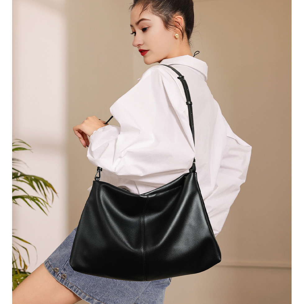 ฤดูใบไม้ร่วงฤดูหนาว Kite Wandering Underarm Tote กระเป๋าสไตล์ขี้เกียจขนาดใหญ่ความจุ Soft Cowhide ไหล่เดียว - รูปที่ 2