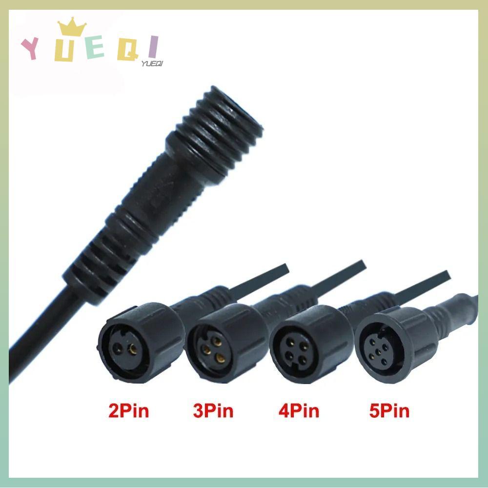 YUEQI ชายหญิง LED Connector, IP67 20 ซม.2Pin 3Pin 4Pin แจ็ค, 2Pin 3Pin 4Pin สายสีดําสายกันน้ํา LED C