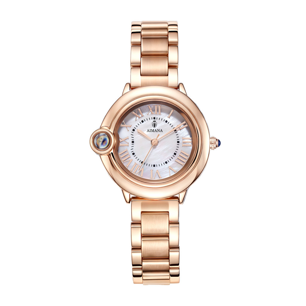 Ins Swiss AIMANA บอลลูนสารภาพสุภาพสตรีนาฬิกาเพิร์ลเชลล์พื้นผิวนาฬิกาข้อมือกันน้ํา