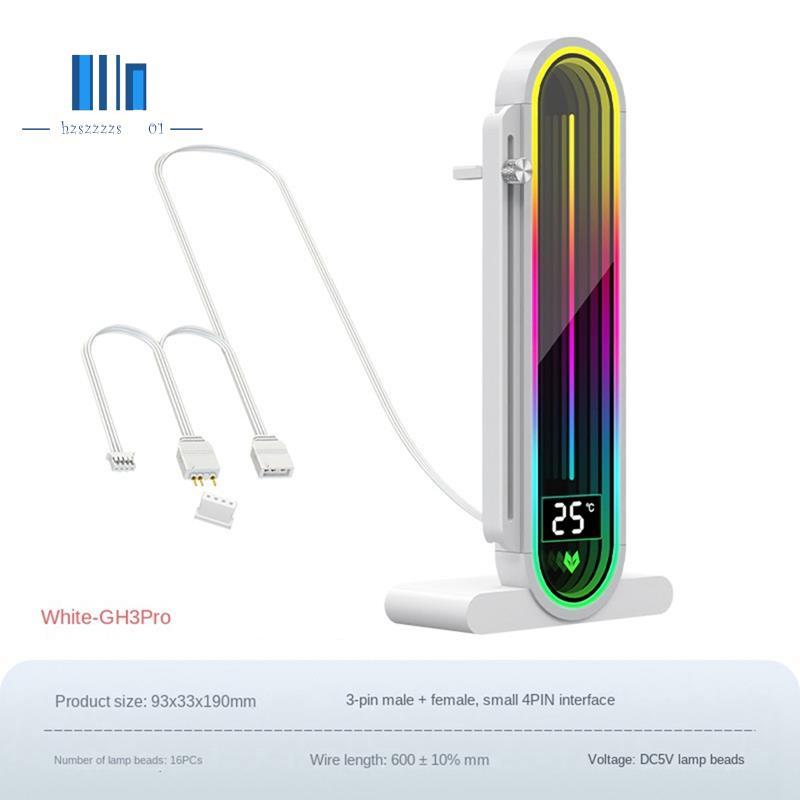 ขาตั้งการ์ดวิดีโอ GH3 PRO แสดงอุณหภูมิกรอบรองรับ ARGB ขาตั้งการ์ดกราฟิกแบบปรับได้แนวตั้ง